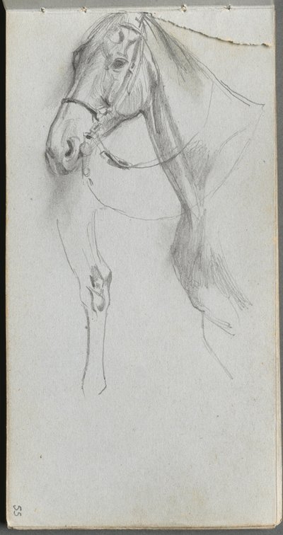 Skizzenbuch, Seite 55: Studie für ein Pferd von Jean Louis Ernest Meissonier