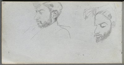 Skizzenbuch, Seite 65: Studie von Gesichtern im Profil von Jean Louis Ernest Meissonier