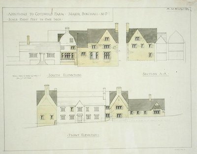 Erweiterung der Cotswold Farm, Gloucestershire von Ernest William Gimson