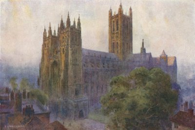 Kathedrale von Canterbury vom Christ Church Gate von Ernest William Haslehust