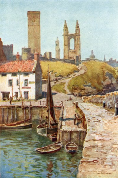 Kathedralenruinen, St. Andrews, vom Hafen aus von Ernest William Haslehust
