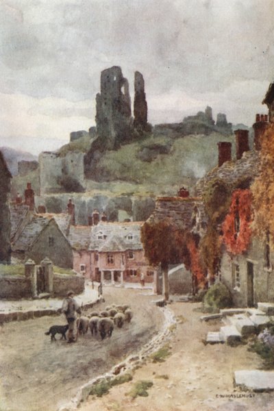 Corfe Castle von Ernest William Haslehust