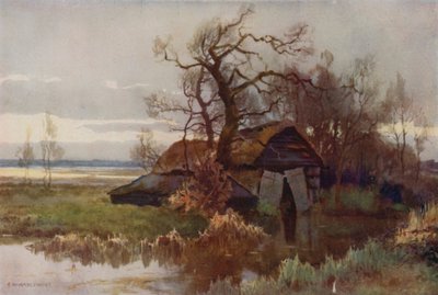 Alte Bootshäuser, Barton Broad von Ernest William Haslehust