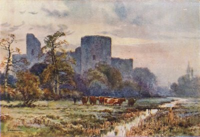 Pevensey Castle von den Wiesen von Ernest William Haslehust