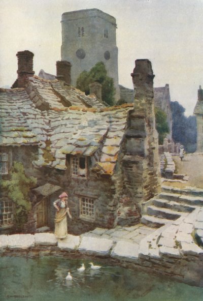 Der Mühlenteich, Old Swanage von Ernest William Haslehust