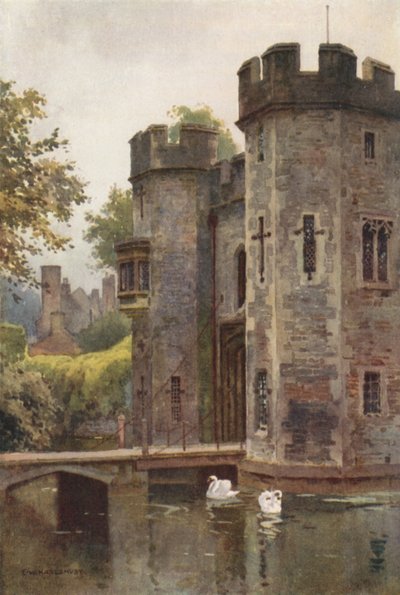 Das Palasttorhaus und die Zugbrücke, Wells von Ernest William Haslehust