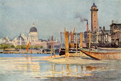 Die Themse unterhalb der Waterloo-Brücke von Ernest William Haslehust