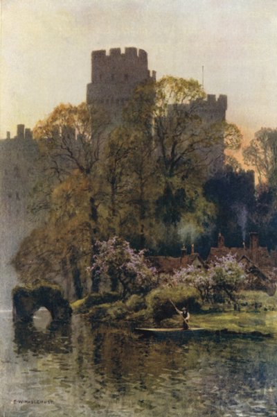 Warwick Castle vom Fluss aus von Ernest William Haslehust