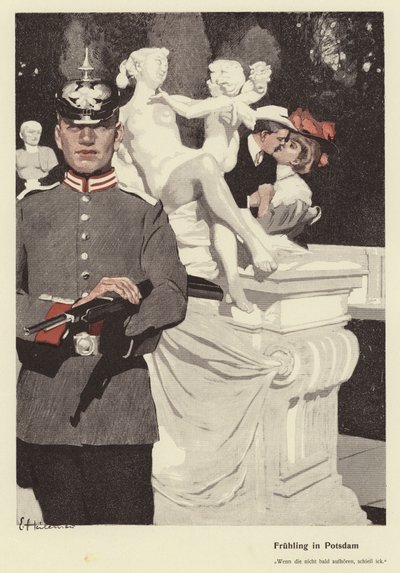 Frühling in Potsdam (Farblithographie) von Ernst (after) Heilemann