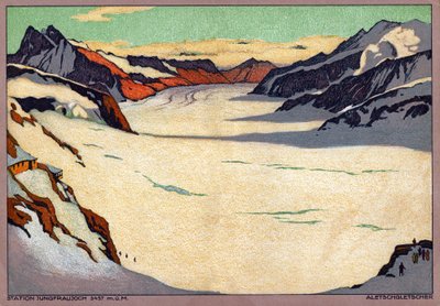 Aletschgletscher. (Illustration, ca. 1920-1930) von Ernst Emil Schlatter