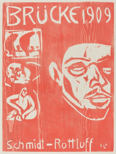 Cover des vierten Jahrbuchs der Künstlergruppe Die Brücke, 1909 von Ernst Ludwig Kirchner