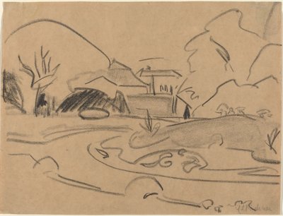 Fußwege und Pavillon im Dresdner Großen Garten, ca. 1909 von Ernst Ludwig Kirchner