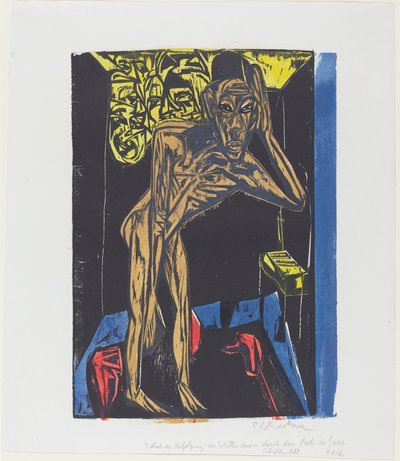 Peter Schlemihls wundersame Geschichte: Schlemihl in der Einsamkeit des Zimmers..., 1915 von Ernst Ludwig Kirchner
