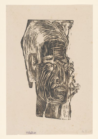 Porträt eines unbekannten Mannes von Ernst Ludwig Kirchner (signed by artist)