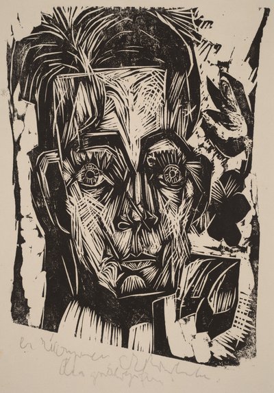 Kopf von Dr. Robert Binswanger (der Student) von Ernst Ludwig Kirchner