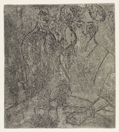 Mann und sitzende Frau/Blonde und schwarze Frau von Ernst Ludwig Kirchner