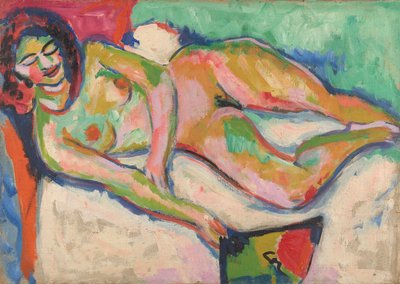 Liegender Akt mit Fächer von Ernst Ludwig Kirchner