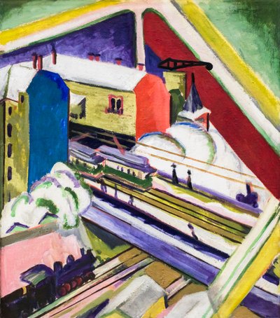 Die Wannsee-Linie durch das Atelierfenster gesehen von Ernst Ludwig Kirchner