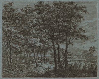 Landschaft mit einem Bauern, der Brennholz trägt, ca. 1800 von Ernst Willem Jan Bagelaar