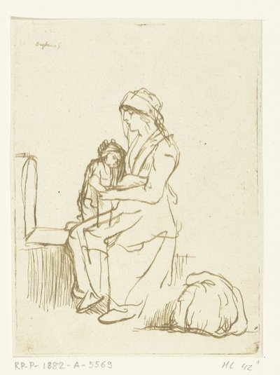 Mutter mit Kind auf ihrem Schoß von Ernst Willem Jan Bagelaar