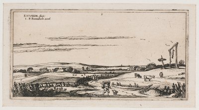 Landschaft mit Galgenfeld bei Haarlem von Esaias van de Velde