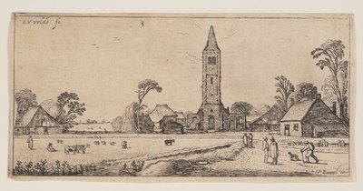 Pfad rechts führend zu einem Dorf, aus Landschaften von Esaias van den Velde I