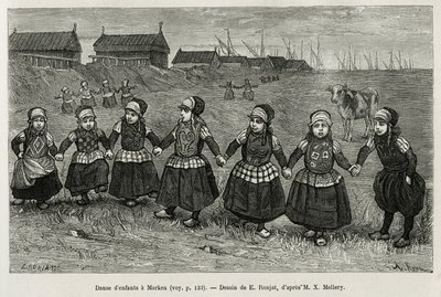 Kindertänze in Marken (Niederlande), Illustration nach einer Zeichnung von E. Ronjat, zur Geschichte 