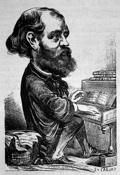 Charles Gounod, französischer Komponist, Karikatur von Etienne Carjat von Etienne Carjat
