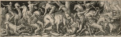Kampf von Menschen und Tieren von Etienne Delaune