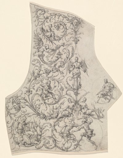 Die Rückenplatte einer Parade-Rüstung, um 1557 von Etienne Delaune