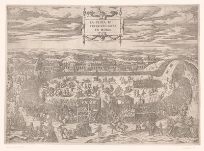 Päpstliches Fest auf dem Testaccio in Rom im Jahr 1534 von Etienne Duperac