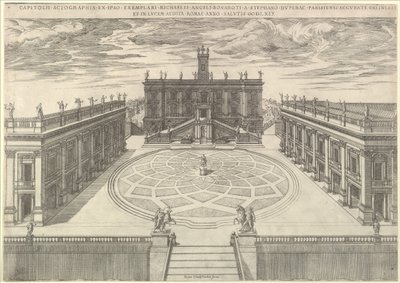 Speculum Romanae Magnificentiae: Blick auf das römische Kapitol, 1569 von Etienne Duperac