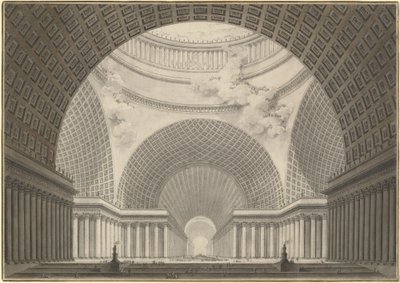 Perspektivische Ansicht des Inneren einer Metropolitankirche von Etienne Louis Boullee