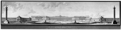 Projekt zur Renovierung des Schlosses Versailles, Aufriss und Perspektive - E.L. Boullée von Etienne Louis Boullee