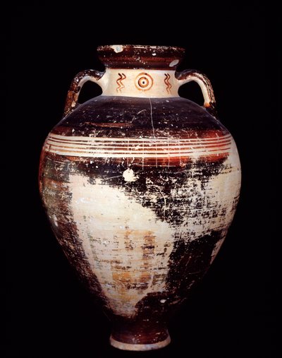 Etruskische Zivilisation: Attische Amphore vom Typ SOS, aus Cerveteri, Nekropole von Monte Abatone, Italien - 675-625 v. Chr. von Etruscan
