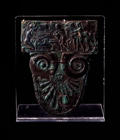 Etruskische Zivilisation: Bronzefigur zur Mythologie des Troilos (520 v. Chr.) von Etruscan