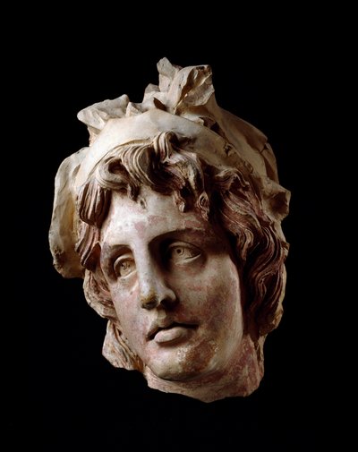 Etruskische Zivilisation: weiblicher Kopf der Amazonen. 2. Jahrhundert v. Chr. Aus Arezzo. Arezzo, Museo Archeologico G.Clinio Mecenate, Inv. 87674 von Etruscan
