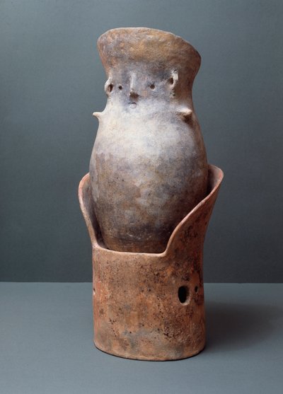 Etruskische Zivilisation, Begräbnisritus: geformtes kanopisches Ossuar, 8. Jahrhundert v. Chr. Vom Fundort Bisenzio von Etruscan