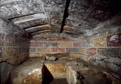 Innenraum des François-Grabes in der Nekropole von Ponte Rotto, 4. Jahrhundert v. Chr. Vulci, Italien von Etruscan