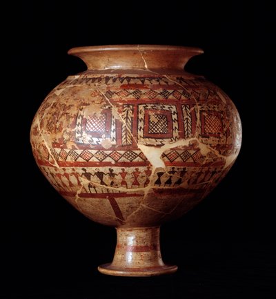 Etruskische Zivilisation: Olla-Vase aus Grab 3, Nekropole von Buccacce a Bisenzio - 7. Jahrhundert v. Chr. von Etruscan