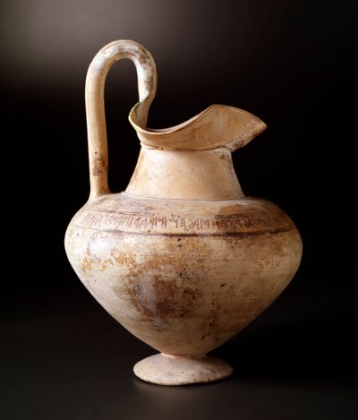 Etruskische Zivilisation: Terrakotta-Oinochoe in Form eines Vogels, 600 v. Chr. Dim 23,8 cm Vom Fundort Bisenzio von Etruscan