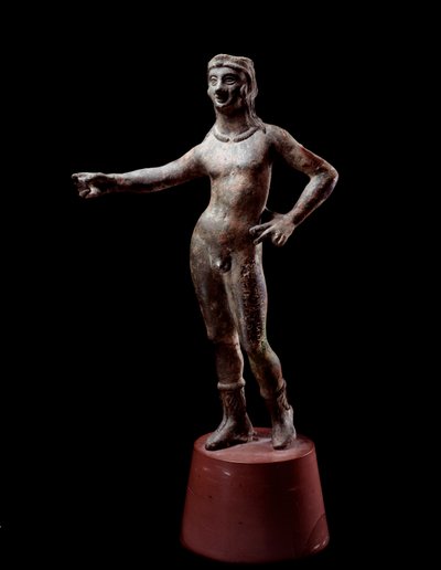 Etruskische Zivilisation: Die Gottheit von Culsans, Bronzeskulptur, 3. Jahrhundert v. Chr. aus Cortona, Italien von Etruscan