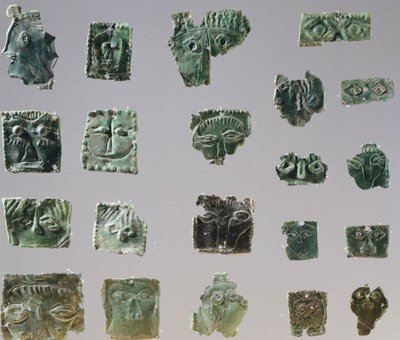 Ex-voto in Bronzeplatte, Augen darstellend. Artefakte aus dem Heiligtum von Reithia Este (Venetien). Etruskische Zivilisation, 5.-4. Jahrhundert v. Chr. von Etruscan