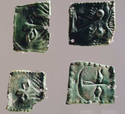Ex-voto in Bronzeplatte, Augen darstellend. Artefakte aus dem Heiligtum von Reithia Este (Venetien). Etruskische Zivilisation, 5.-4. Jahrhundert v. Chr. von Etruscan