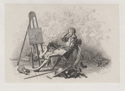 Morgen nach dem Maskenball: Emil Theodor Richter an seiner Staffelei von Eugen Napoleon Neureuther