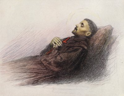 Der heilige Franziskus auf seinem Sterbebett von Eugene (after) Burnand
