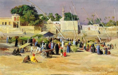 Schilfverkäufer am Nil von Eugene Alexis Girardet