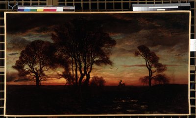 Abendglühen oder Sonnenuntergang von Eugene Antoine Samuel Lavieille