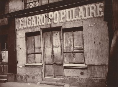 [Le Figaro populaire, 122 Boulevard de la Villette (Barbershop-Fassade, 122 Boulevard de la Villette)] von Eugène Atget