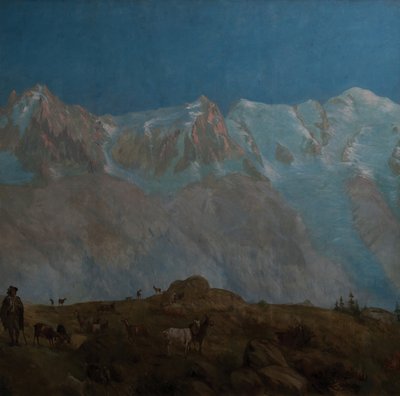 Der Mont Blanc, die Aiguilles du Midi du Plan von Eugene Bourgeois